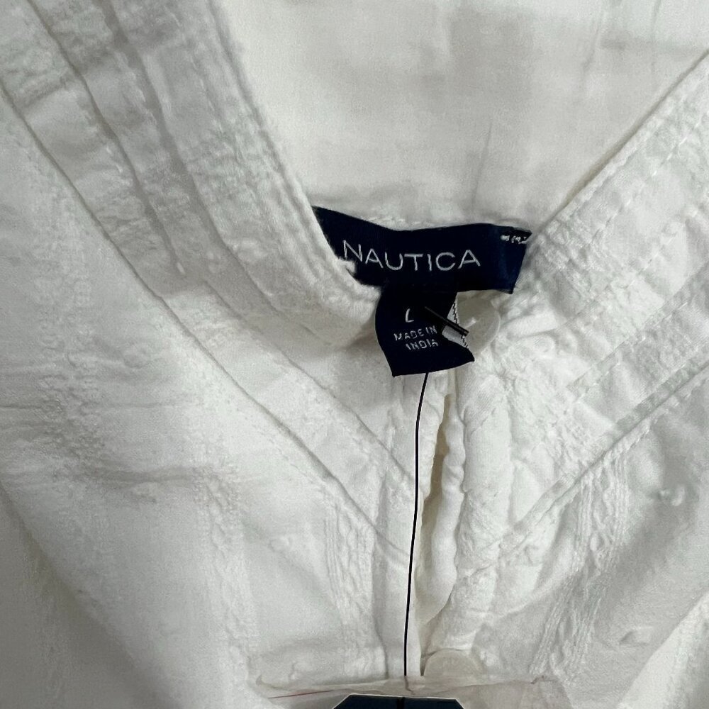 Nautica Womens Tiered Sleeveless Ruffle Midi Dress in Bright White Size L - Picture 12 of 12